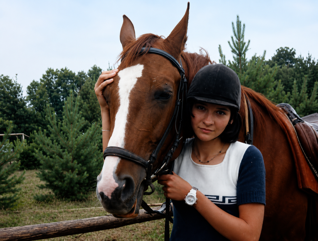 Zdjęcie z dzieciństwa przedstawiające właścicielkę Petsitter Ogonek z koniem